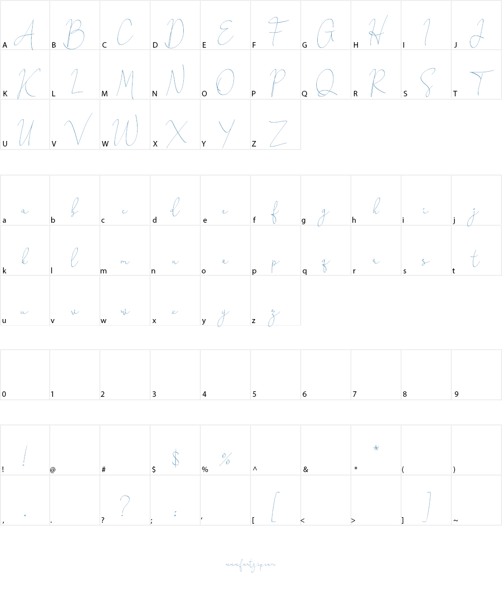 Honeymoon Avenue Serif Font Character